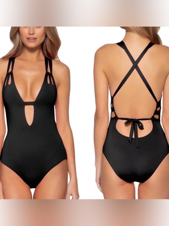 BECCA Other - BECCA by Rebecca Virtue Color Code Skylar Loop Plunge One-Piece - Black